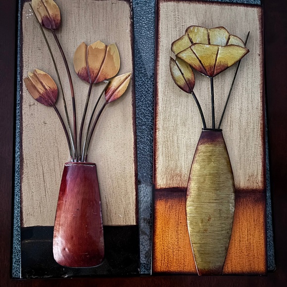 Metal wall decor set of 2 - Picture 1 of 3